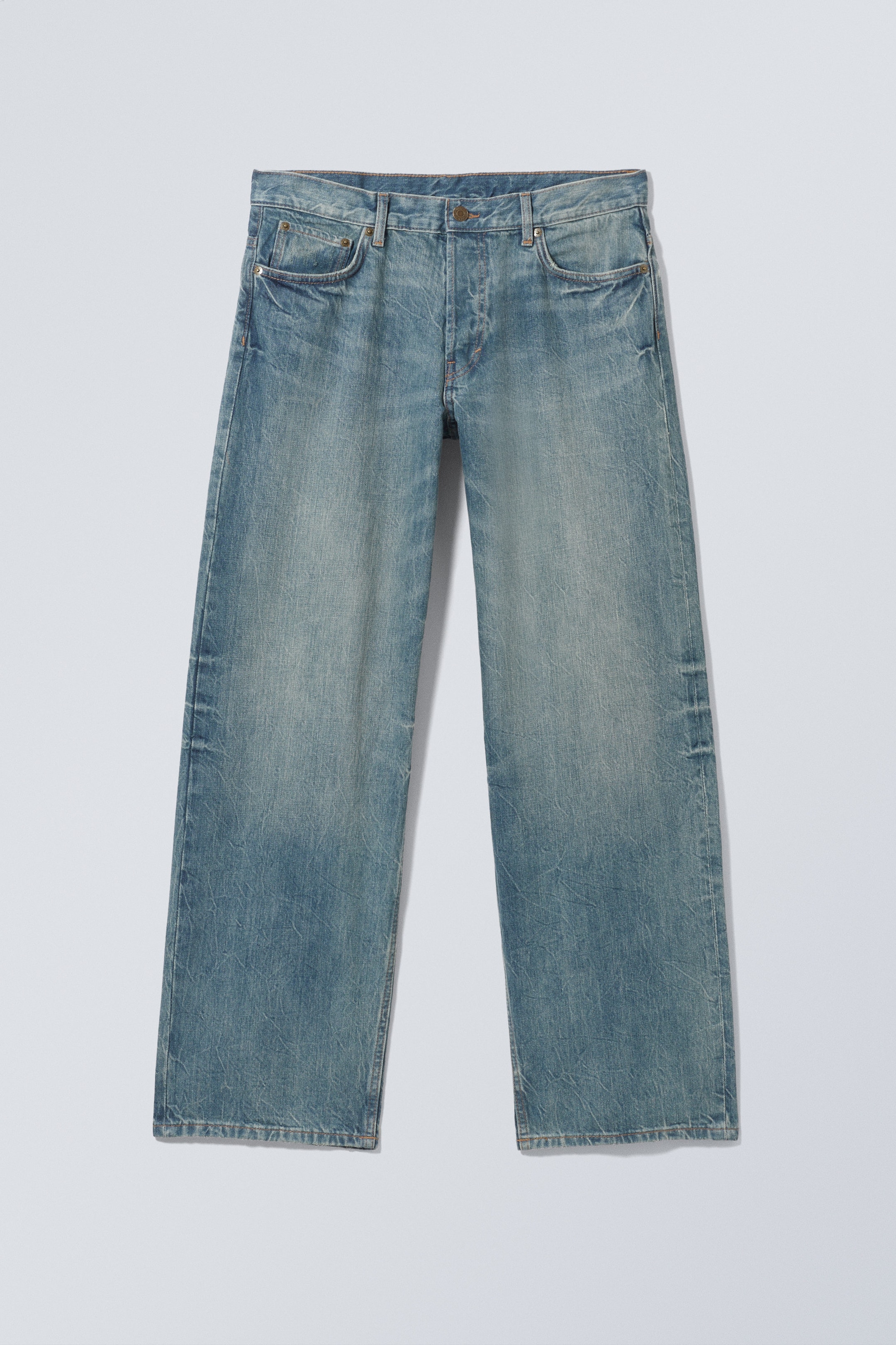 Cyan Dust - Mittelblau - Sphere Low Waist Loose Straight Leg Jeans - 5