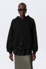 Black - Oversized Heavyweight Zip Hoodie - 0