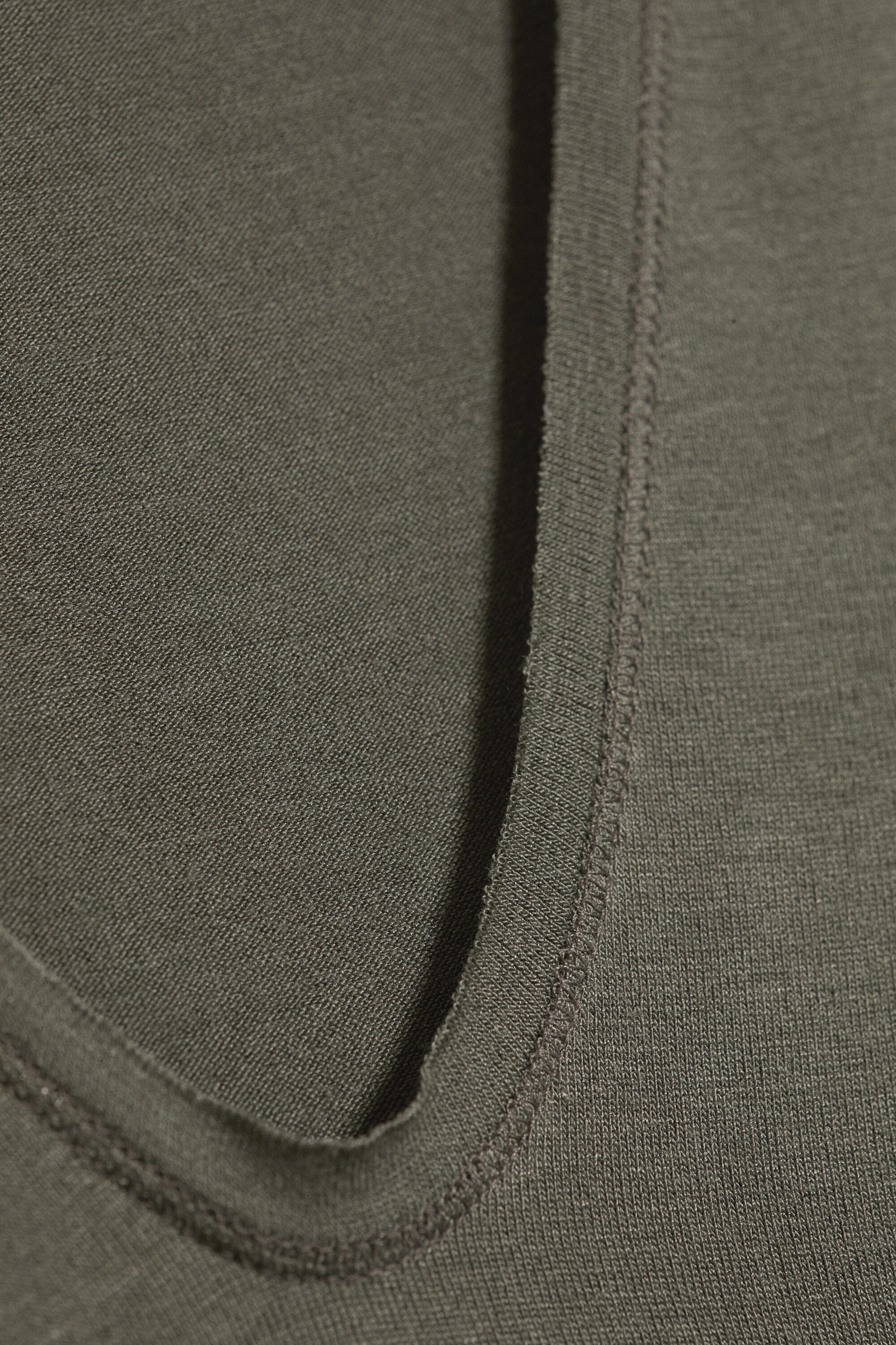 Dusty Khaki Green - Deep V-neck three-quarter sleeve top - 1