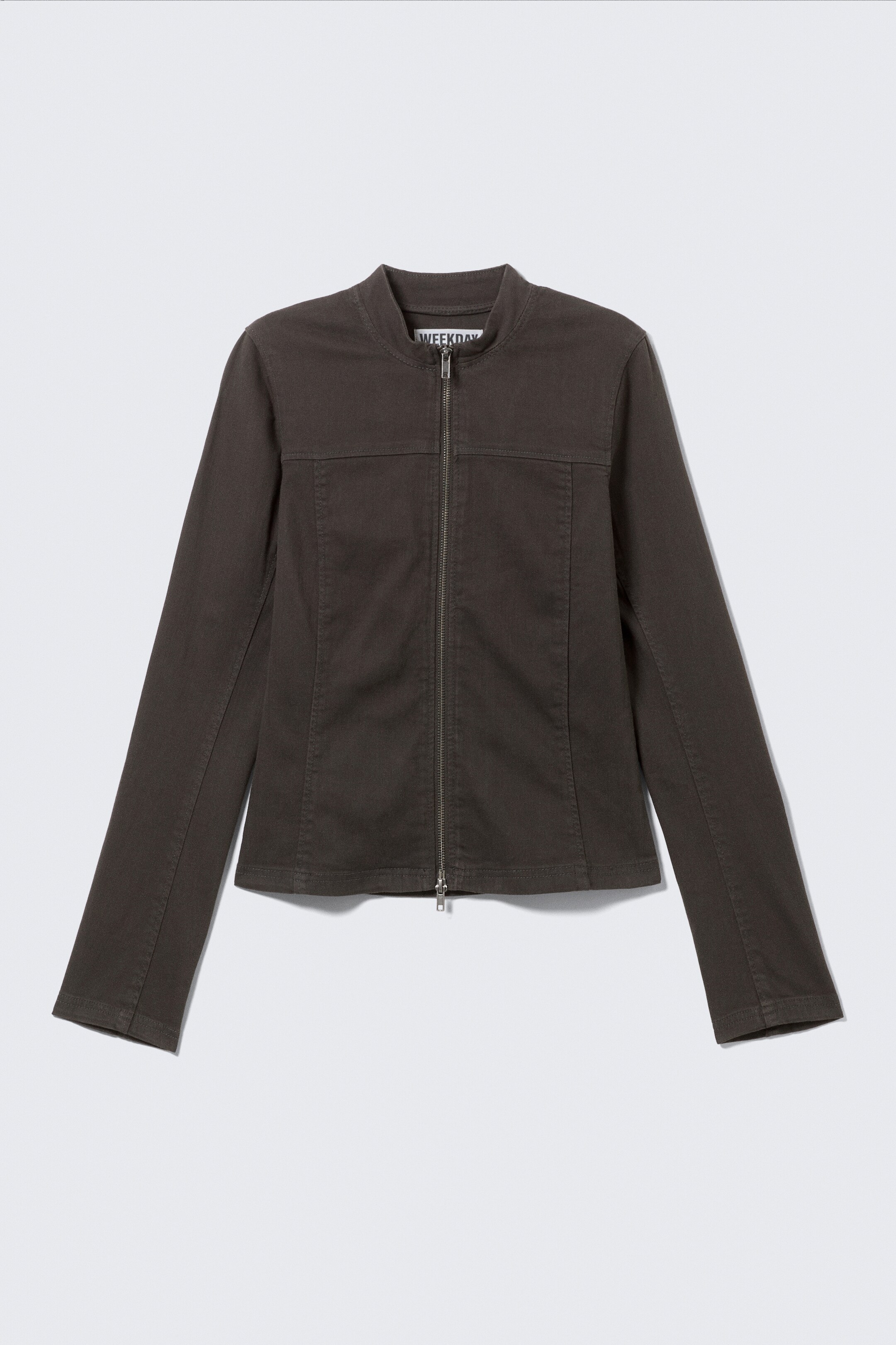 Agrandir l'image: Veste zippée structurée en coton ajustée - Dark Grey - FEMME | H&M FR 1