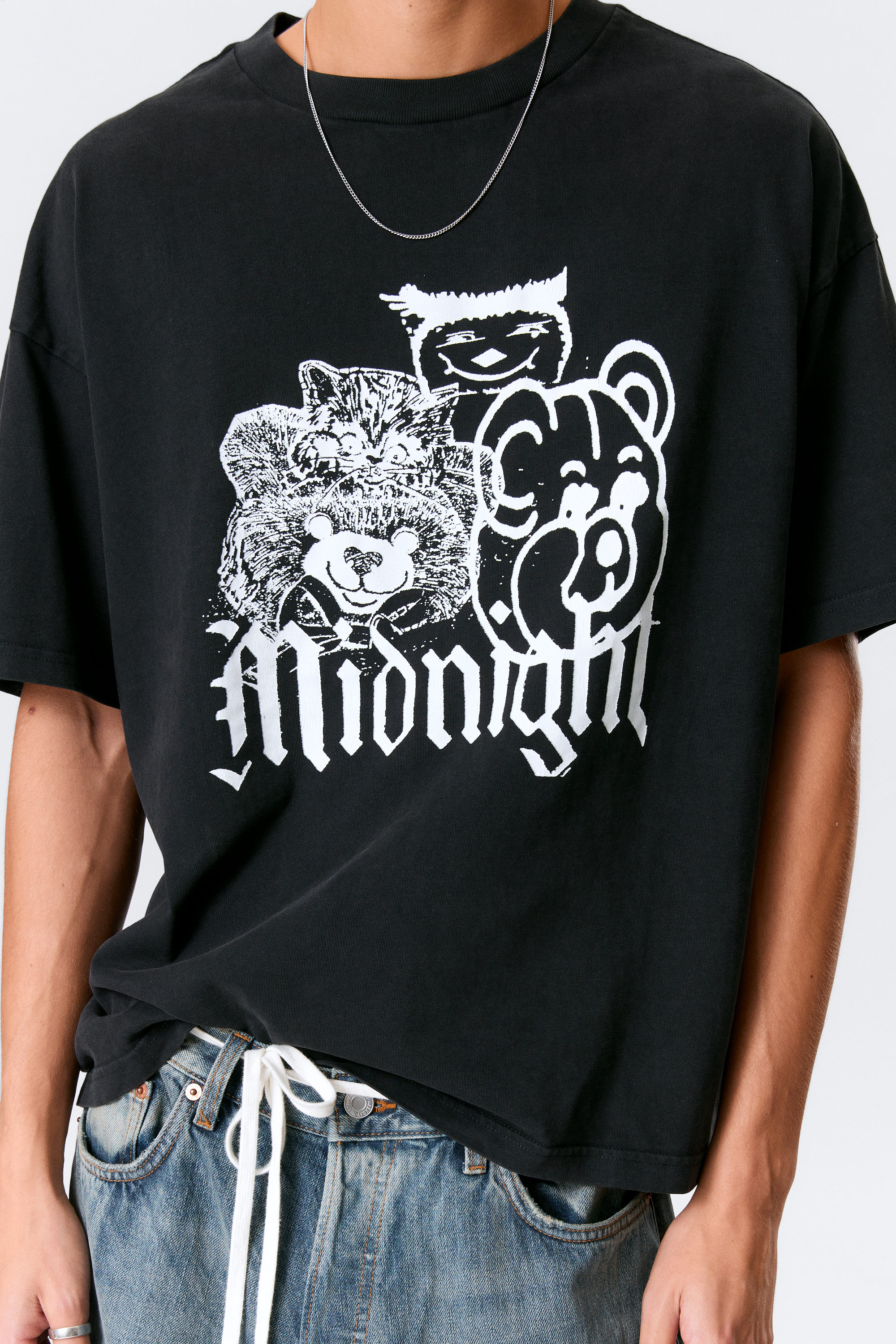 Noir - Midnight - T-shirt carré à imprimé graphique Great - 4