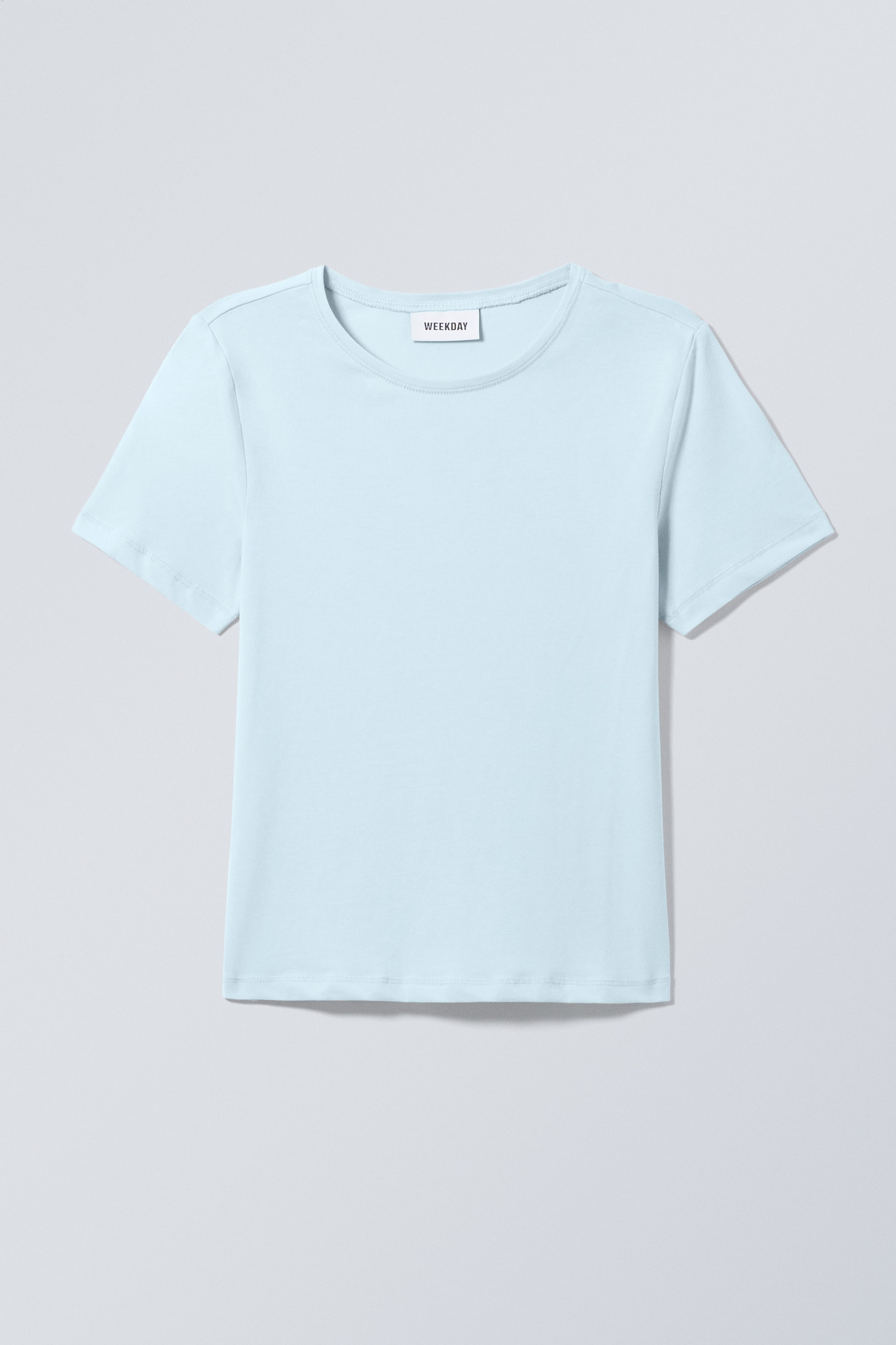 Light Blue - Slim Fitted T-shirt - 0