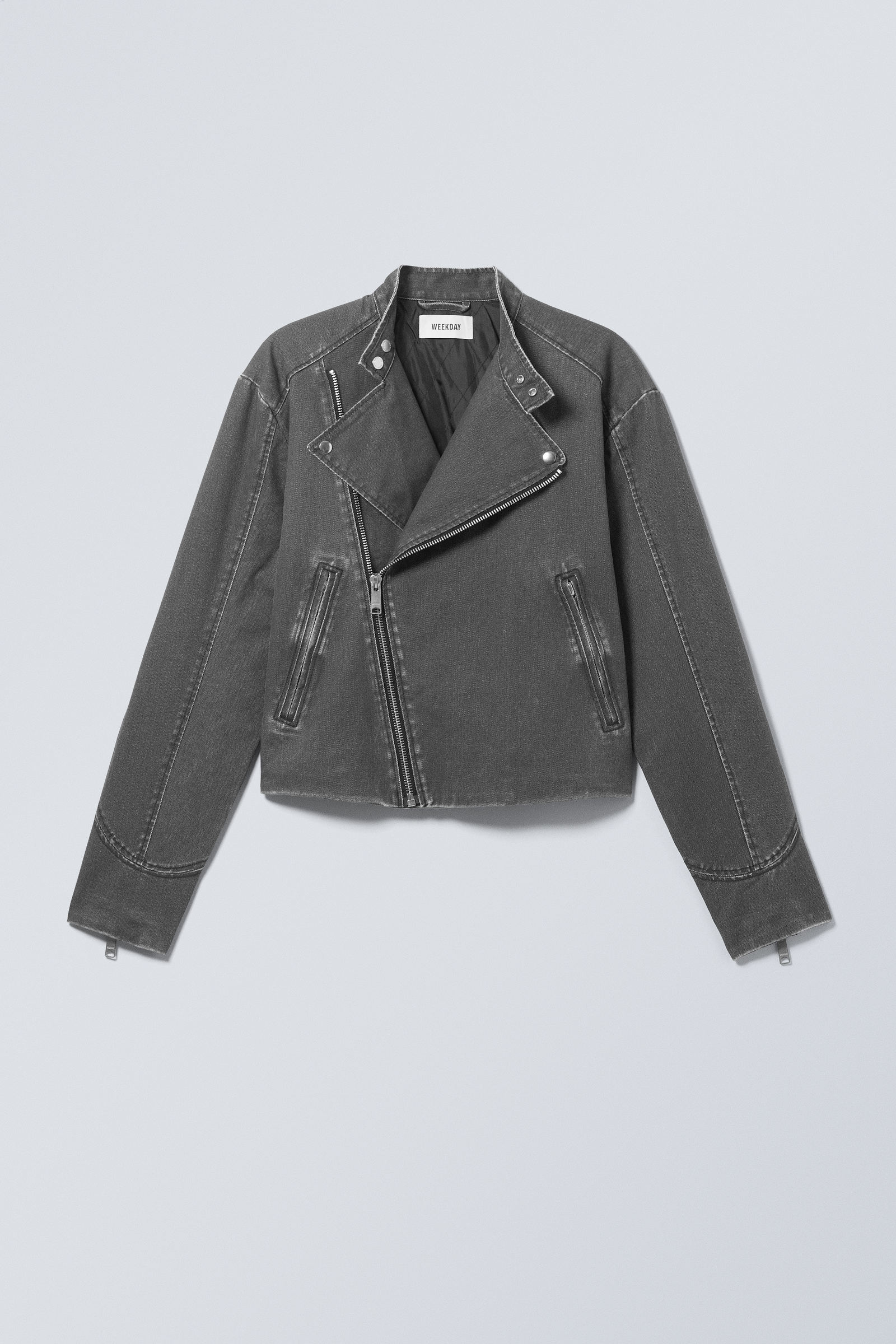 luca cotton biker jacket - Washed Black | Weekday WW