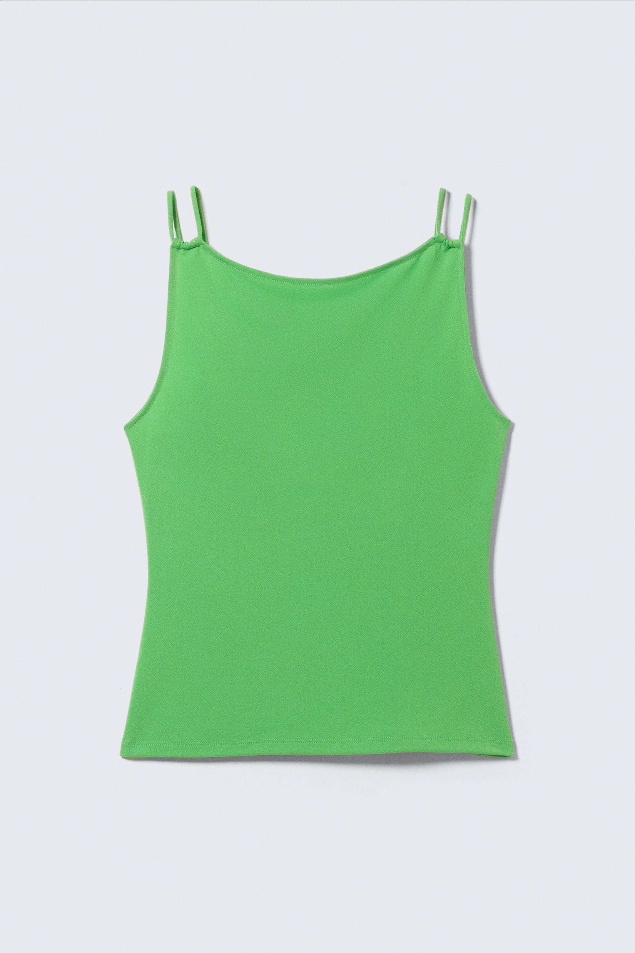 Bright Green - Strappy Boat-Neck Jersey Tank Top - 3