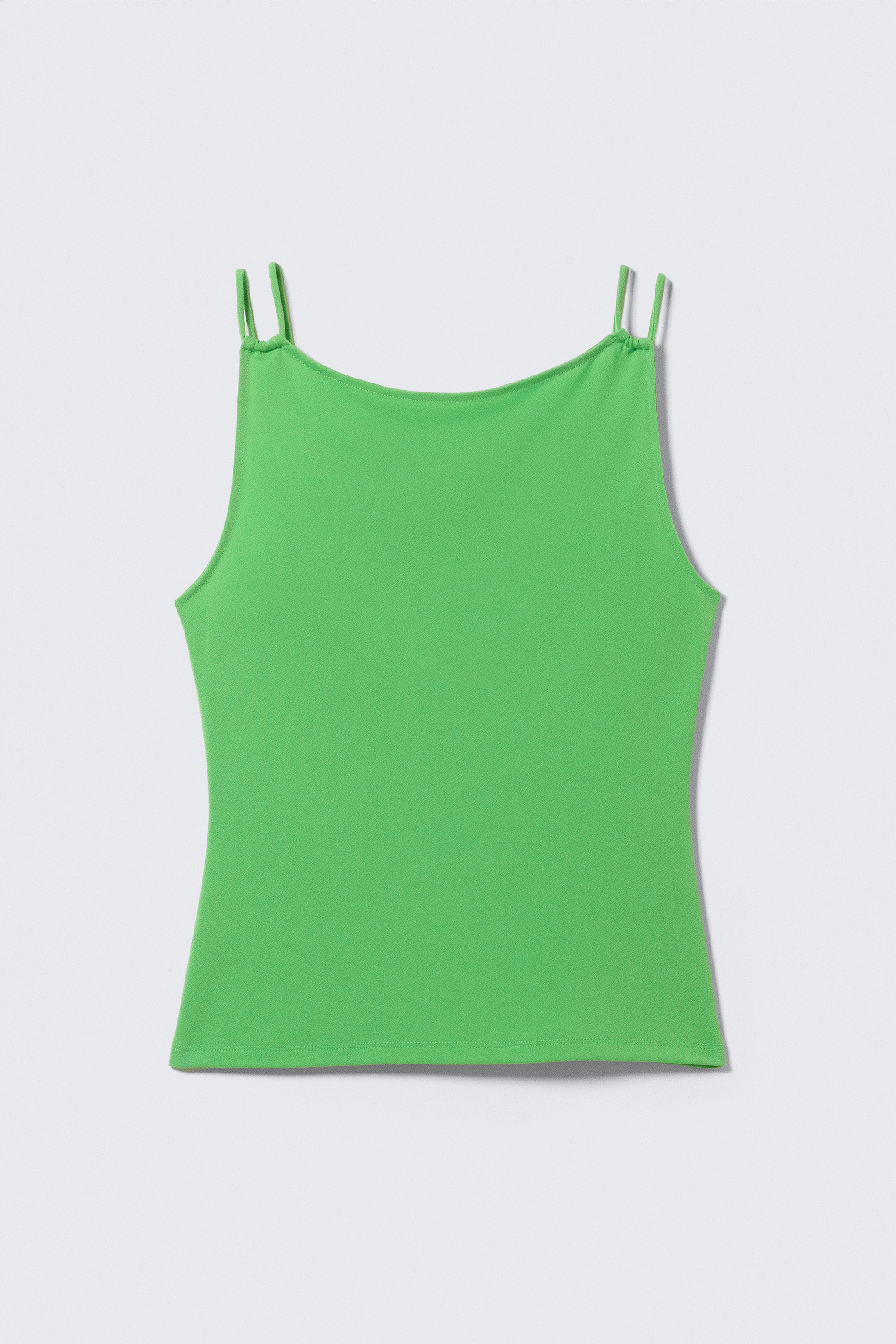 strappy boat-neck jersey tank top - Bright Green | Weekday WW