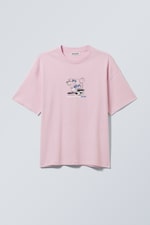 Light Pink - Fussball Mascot - Boxy Printed Graphic T-shirt - 0