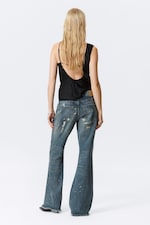 Arizona Worn - Medium Blue - Helix Low Rise Regular Flared Leg Jeans - 7