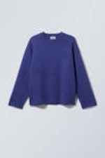 Bright Blue - Teo Oversized Wool Blend Knit Sweater - 0