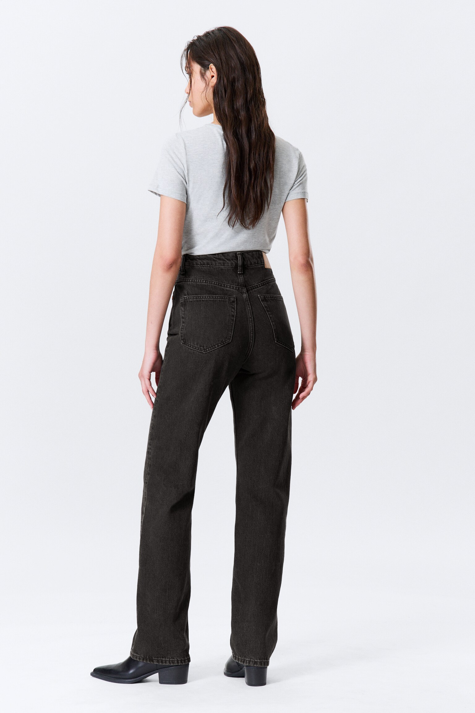 Rowe Super High Waisted Regular Straight Leg Jeans - Echo Black - Black/Port Blue - Light Blue/90s Blue - Medium Blue/Compact Blue - Dark Blue - 3