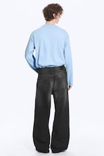 Chelsea Black - Black - Astro Mid Rise Loose Baggy Unisex Jeans - 4
