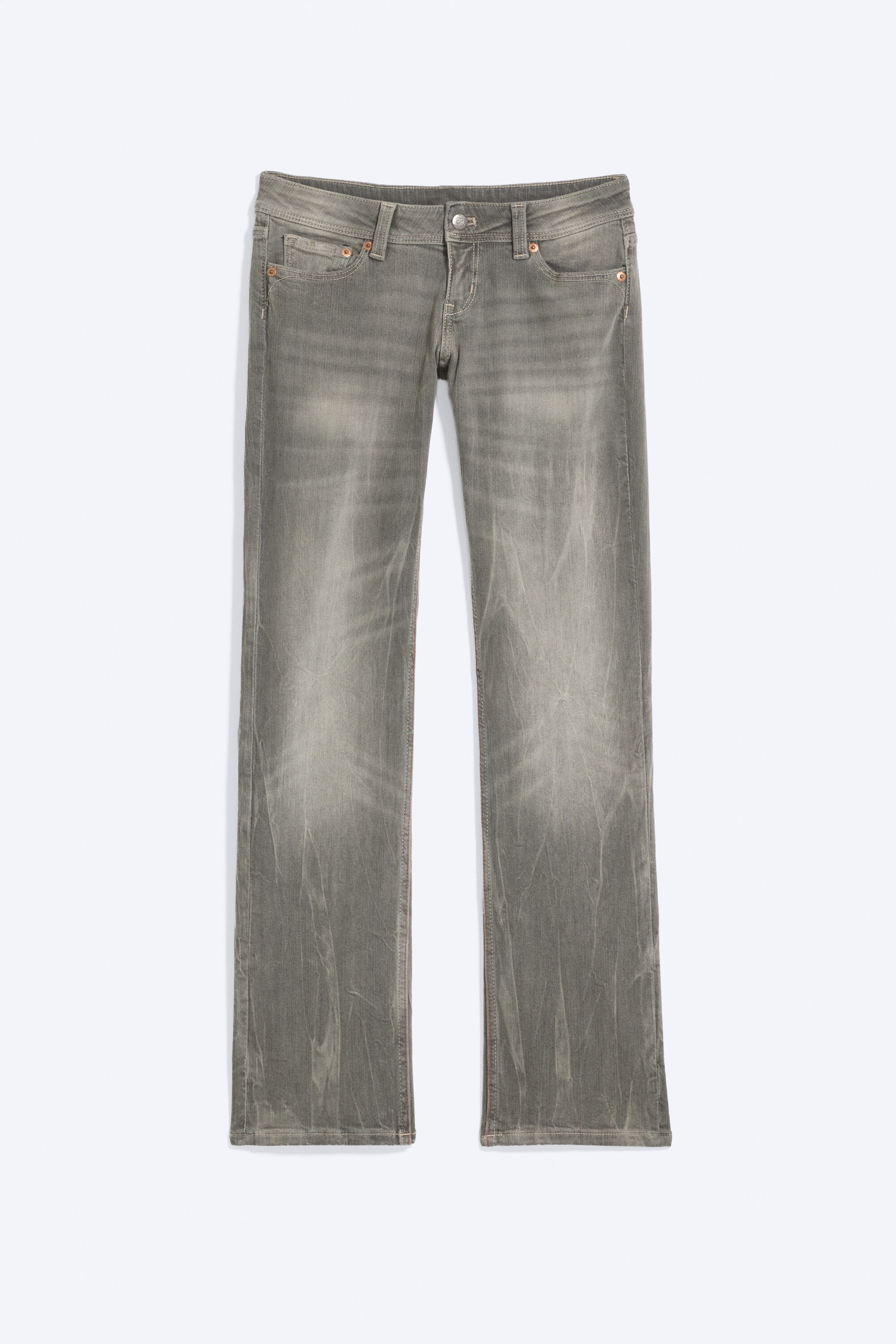I Scream Grey - Ljusgrå - RIOT LOW WAIST SLIM FIT BOOTCUT JEANS - 1