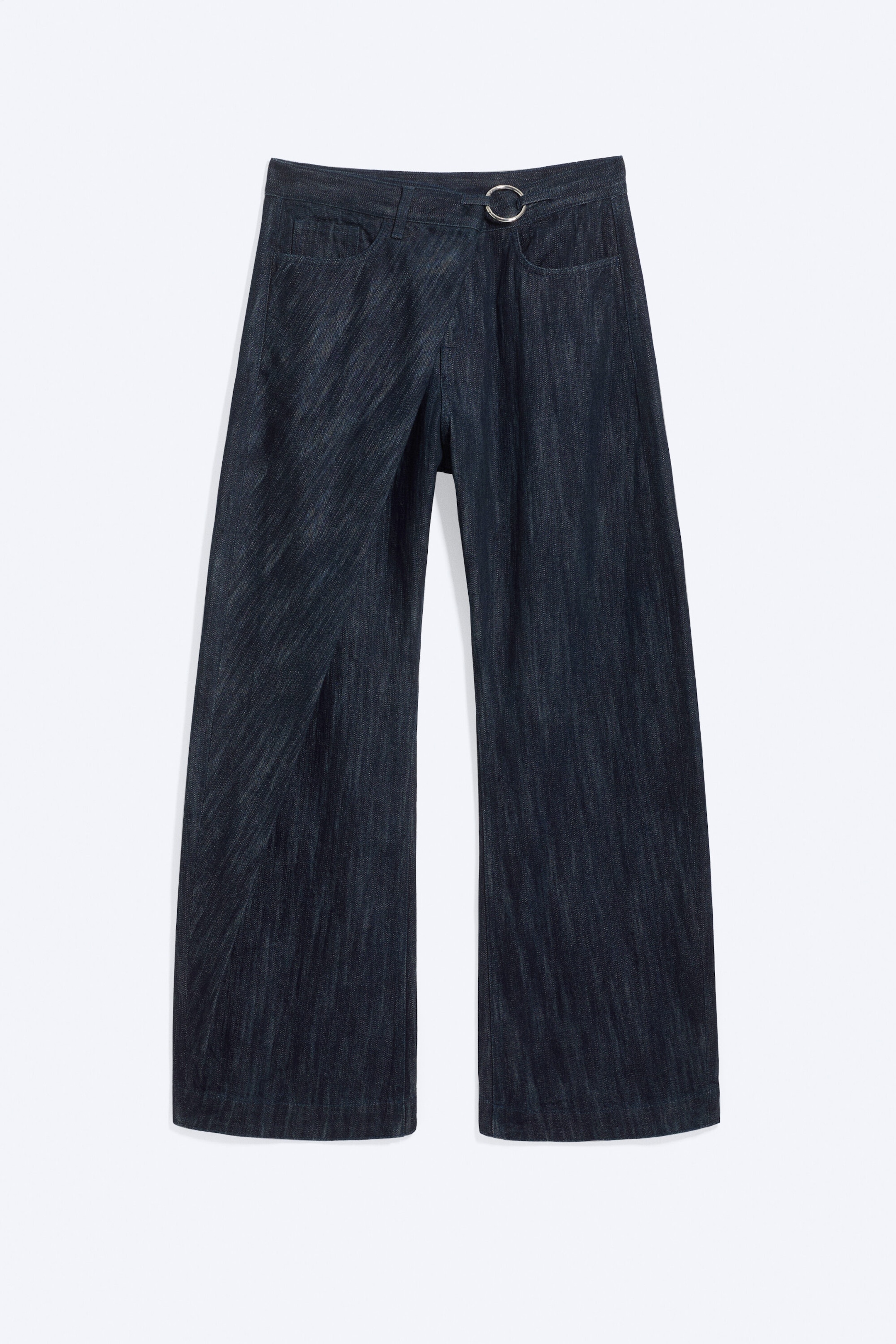 Blue Rinse - Dark Blue - LOW RISE LOOSE WRAP-AROUND JEANS - 4