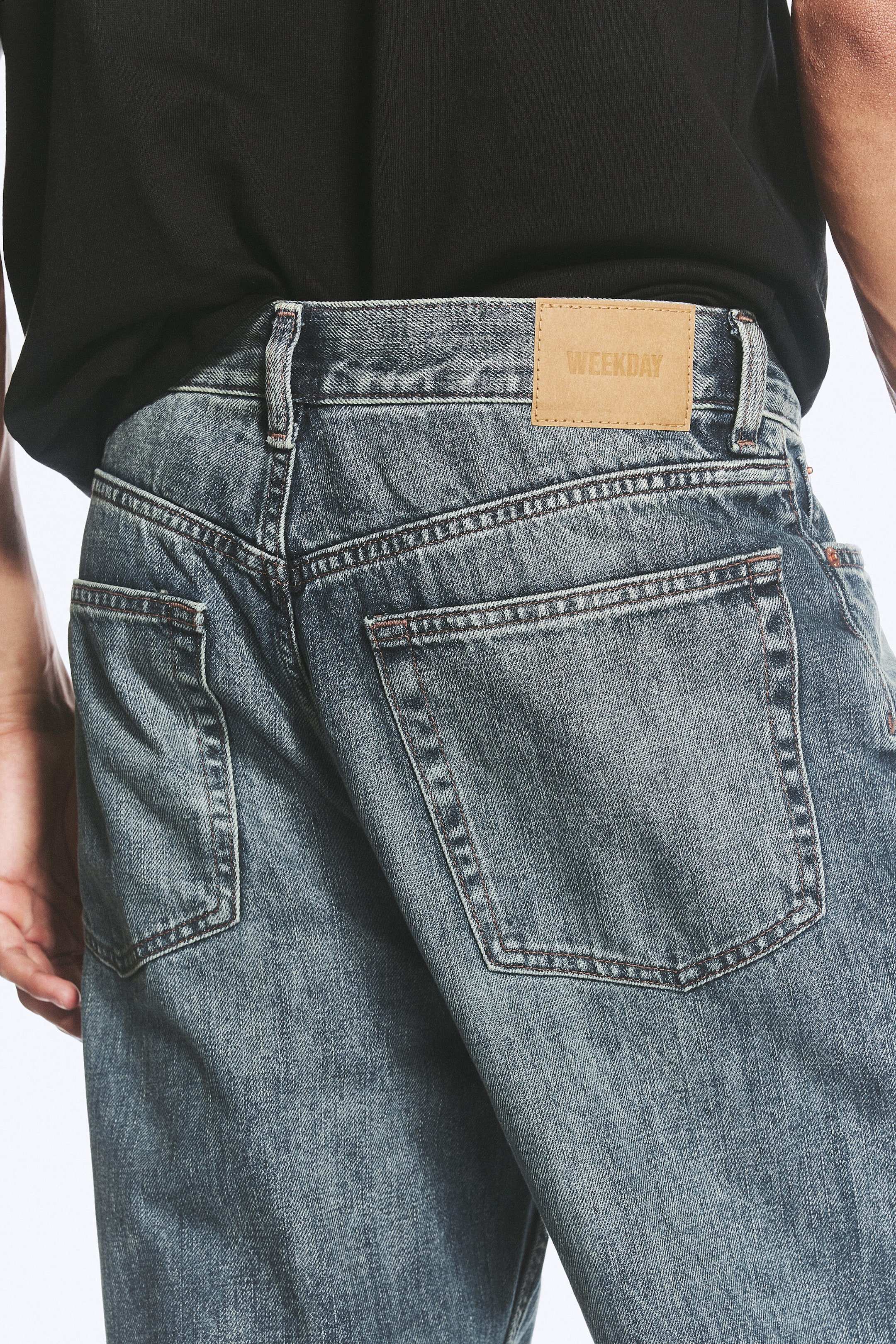 Second Blue - Bleu - Jean droit et ample taille mi-haute Galaxy - 3
