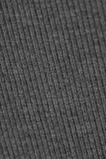 Dunkelgrau meliert - Geripptes Top mit U-Boot-Ausschnitt Annie - 1