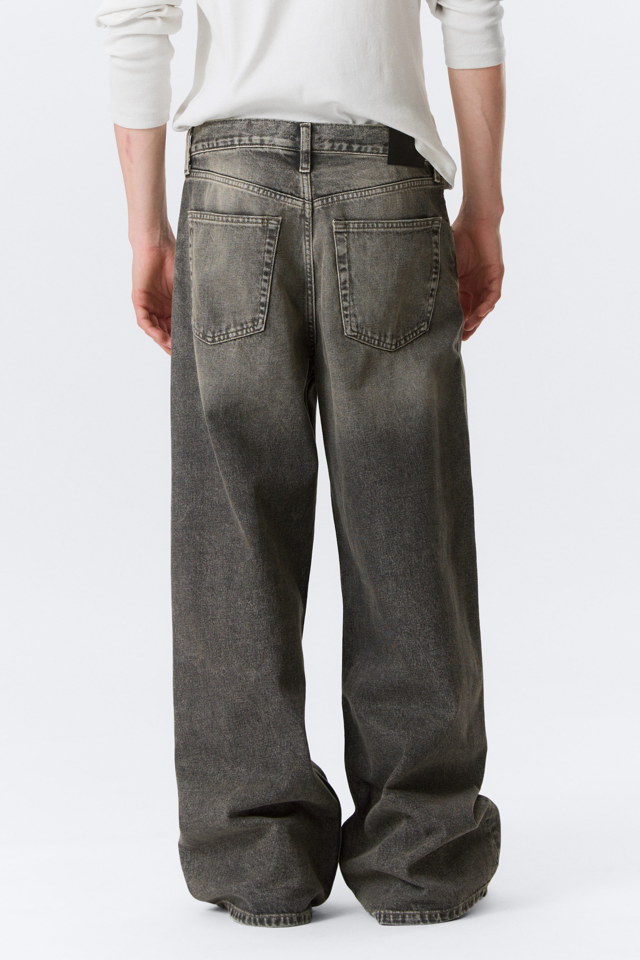 Redondo Black - Washed Black - Solar Loose Wide Leg Unisex Jeans - 4