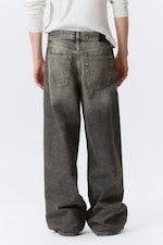 Redondo Black - Washed Black - Solar Loose Wide Leg Unisex Jeans - 4