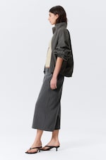 Dark Grey Melange - HANNE H CAPRI SUITING TROUSERS - 2