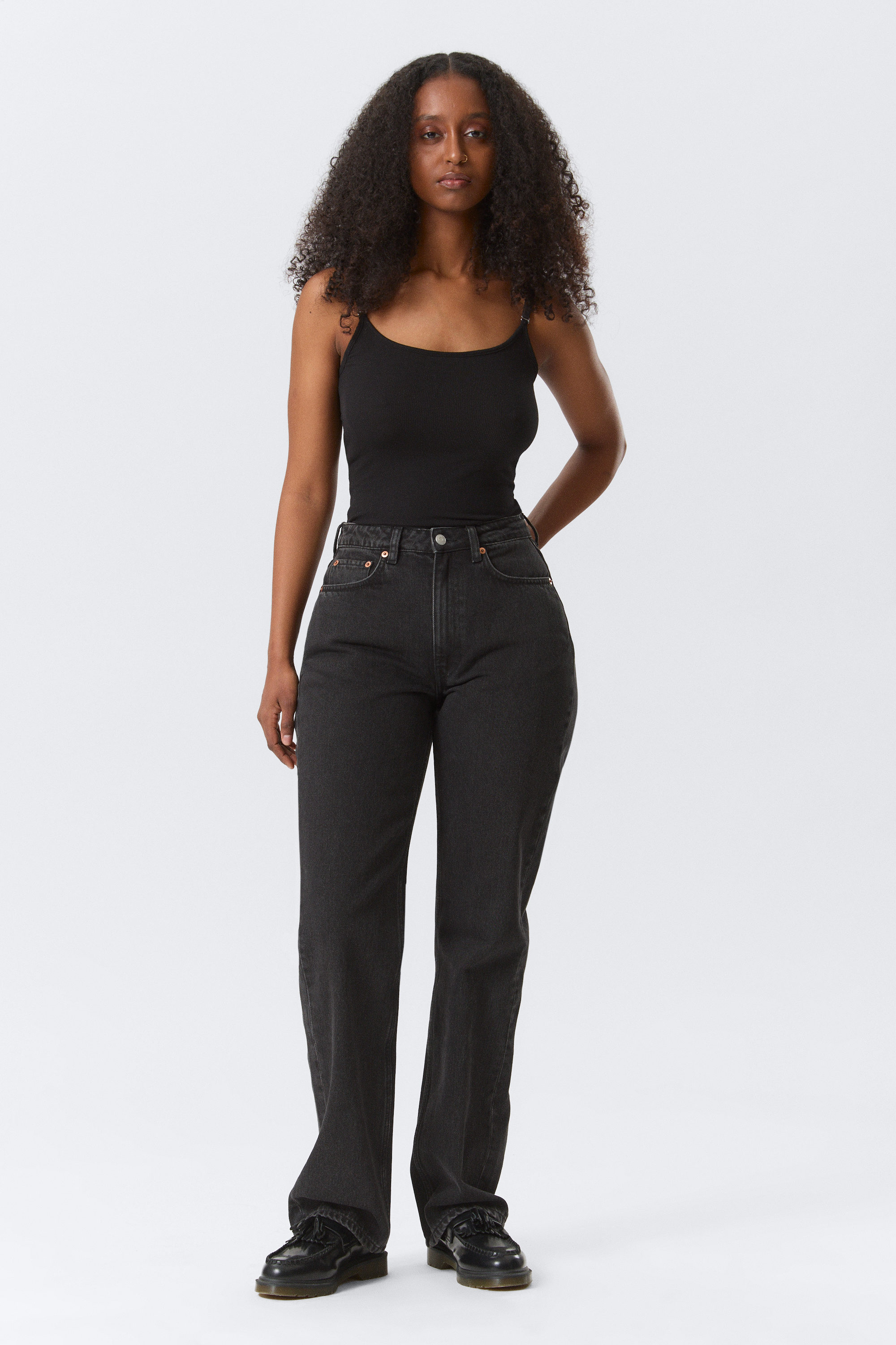 Tuned Black - Black - Resolute Curve High Waisted Regular Straight Jeans - 1
