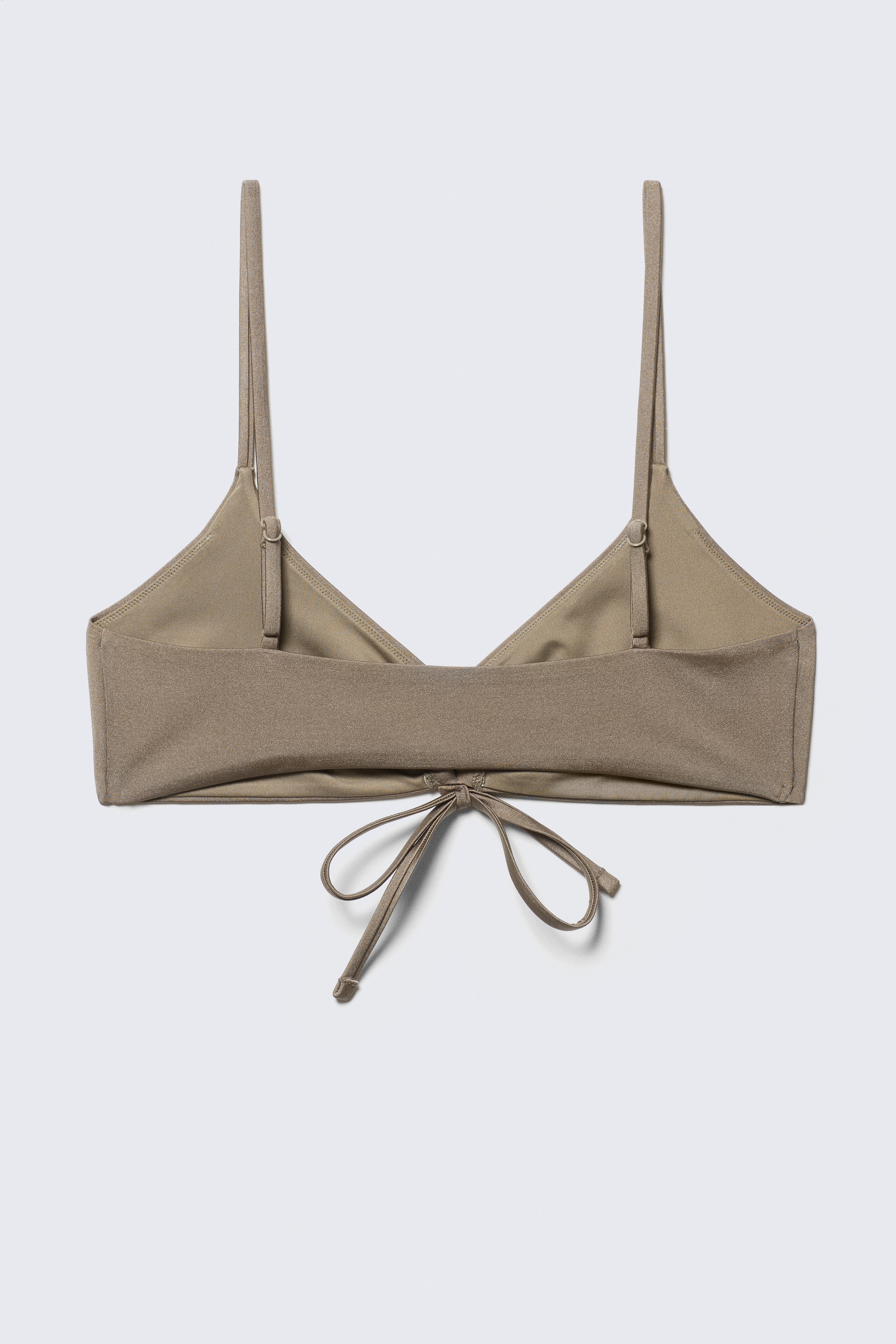 Ruched Triangle Bikini Top - Dusty Mole/Green/Bright Blue
