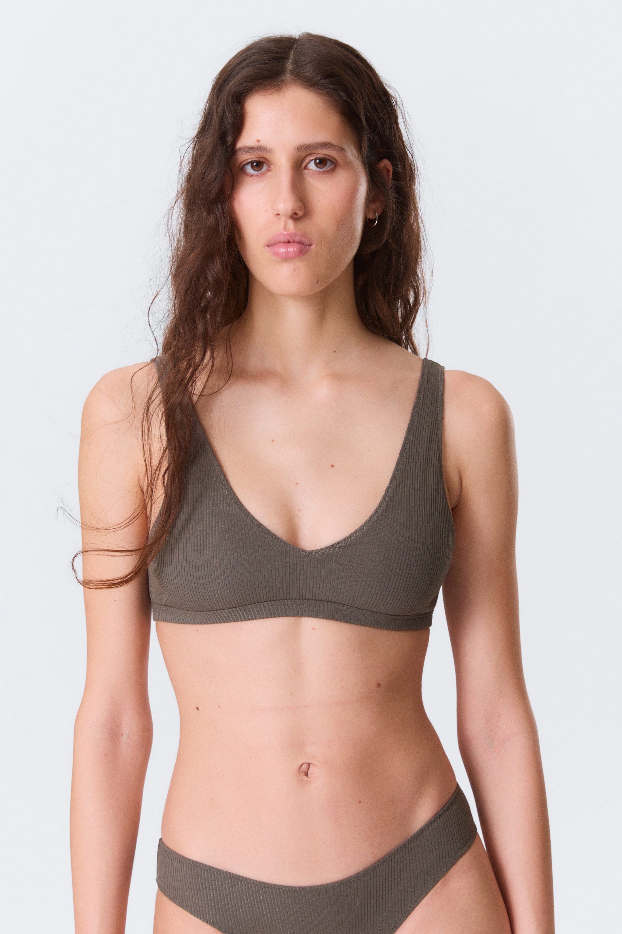 Dark Mole - Plunge Rib Soft Bra - 1