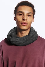 Black - Knitted Tube Neck Warmer - 0