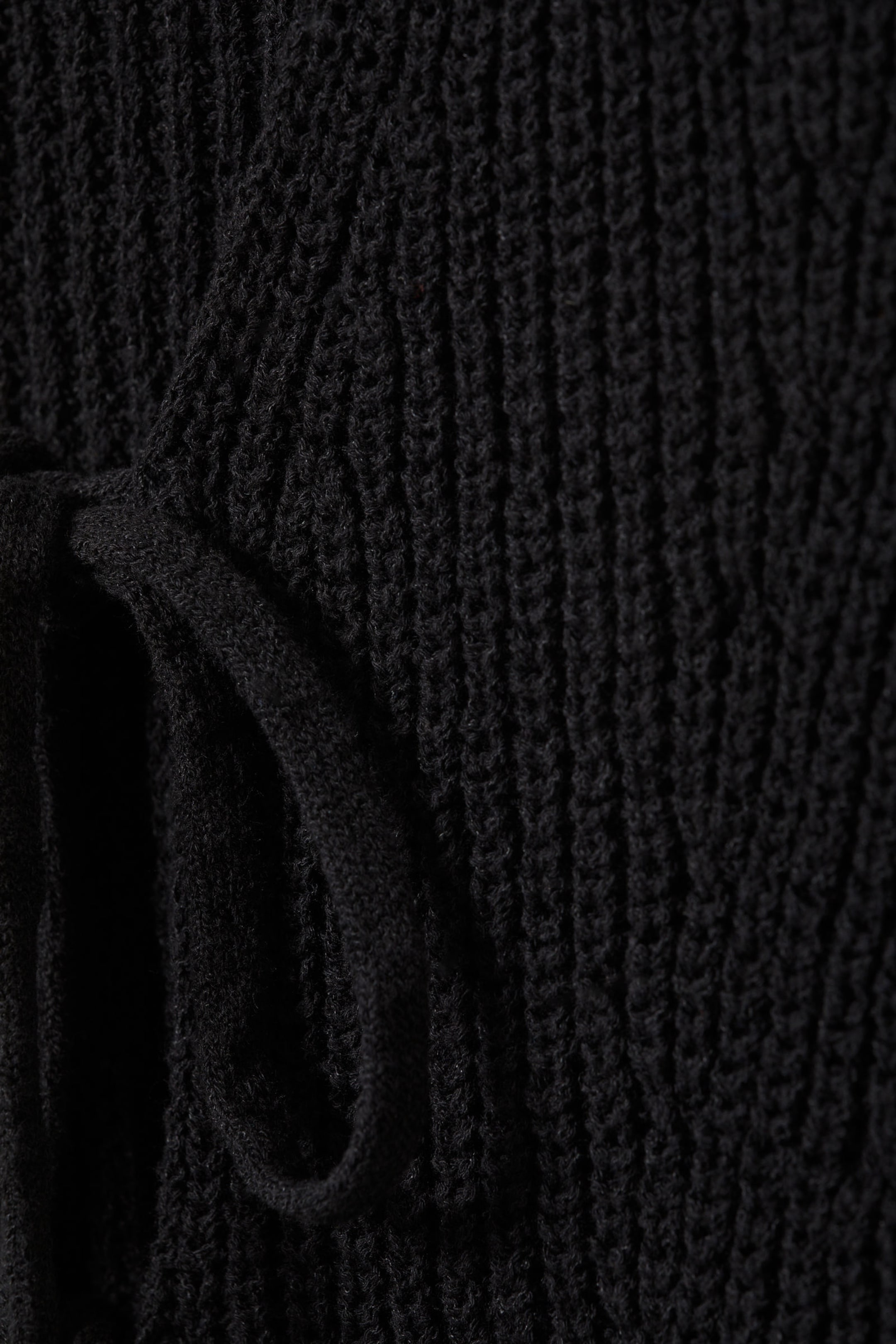 Schwarz - Schmale Strickweste - 1