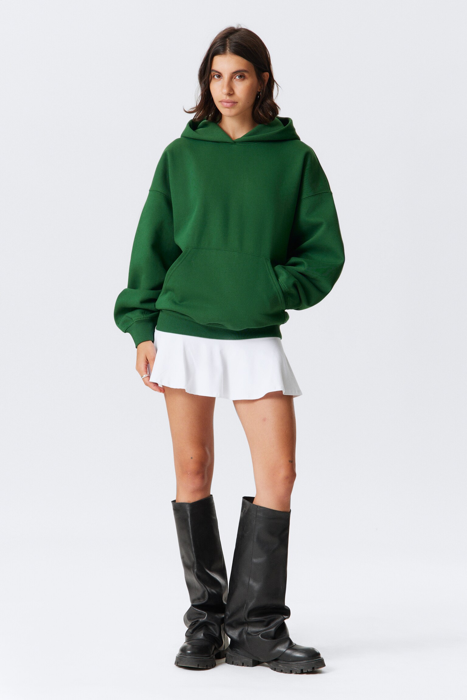 Oversized Heavyweight Hoodie - Dark Green/Washed Red/Light Grey Melange/Dark Blue/Black - 3