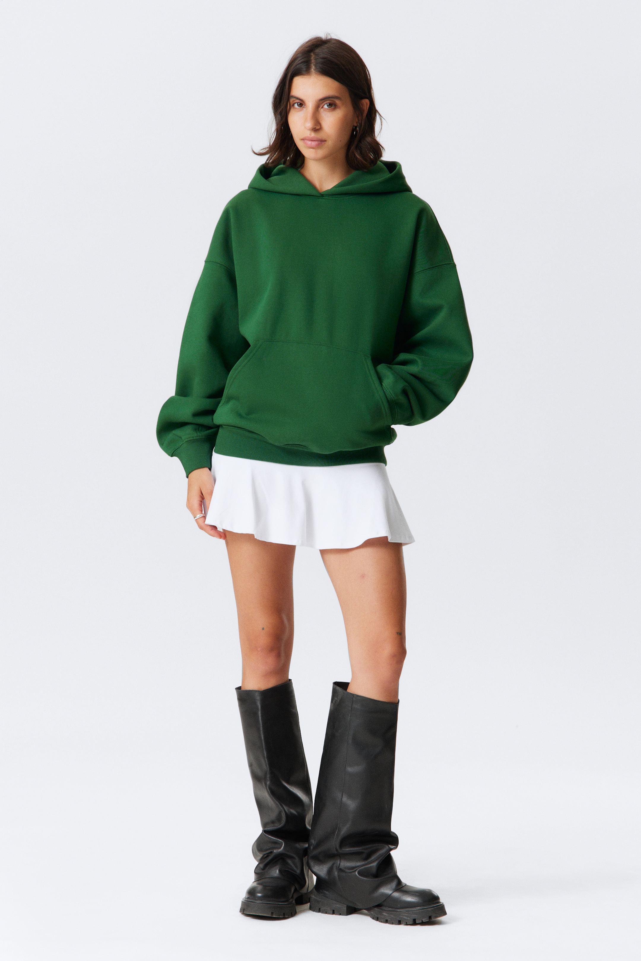 Grösseres Bild ansehen: Schwerer Oversized-Kapuzenpullover - Dunkelgrün - DAMEN | H&M CH 2