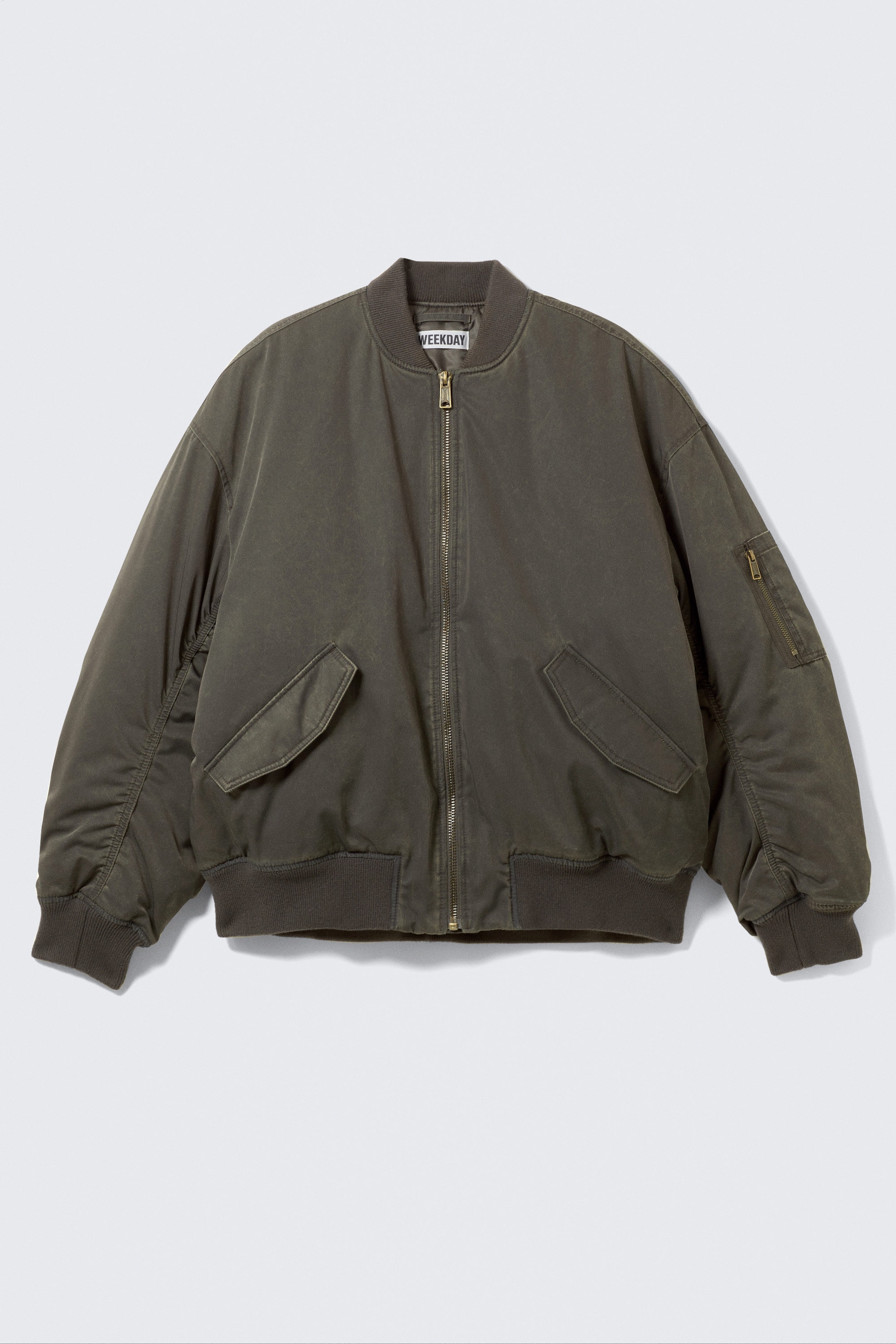Dusty Mole - Oversized Twill Bomber Jacket - 4