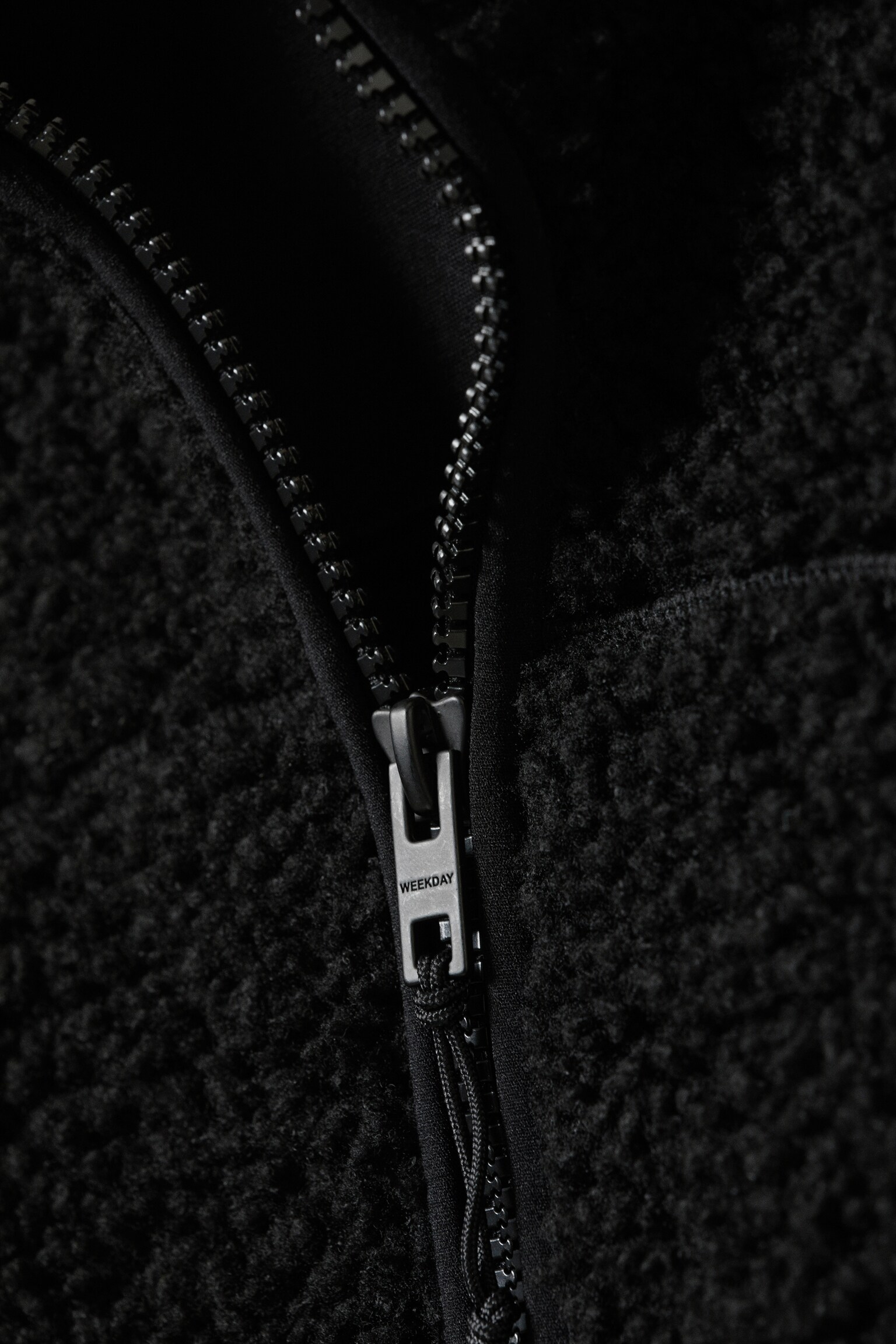 Hooded Pile Jacket - Black - 4