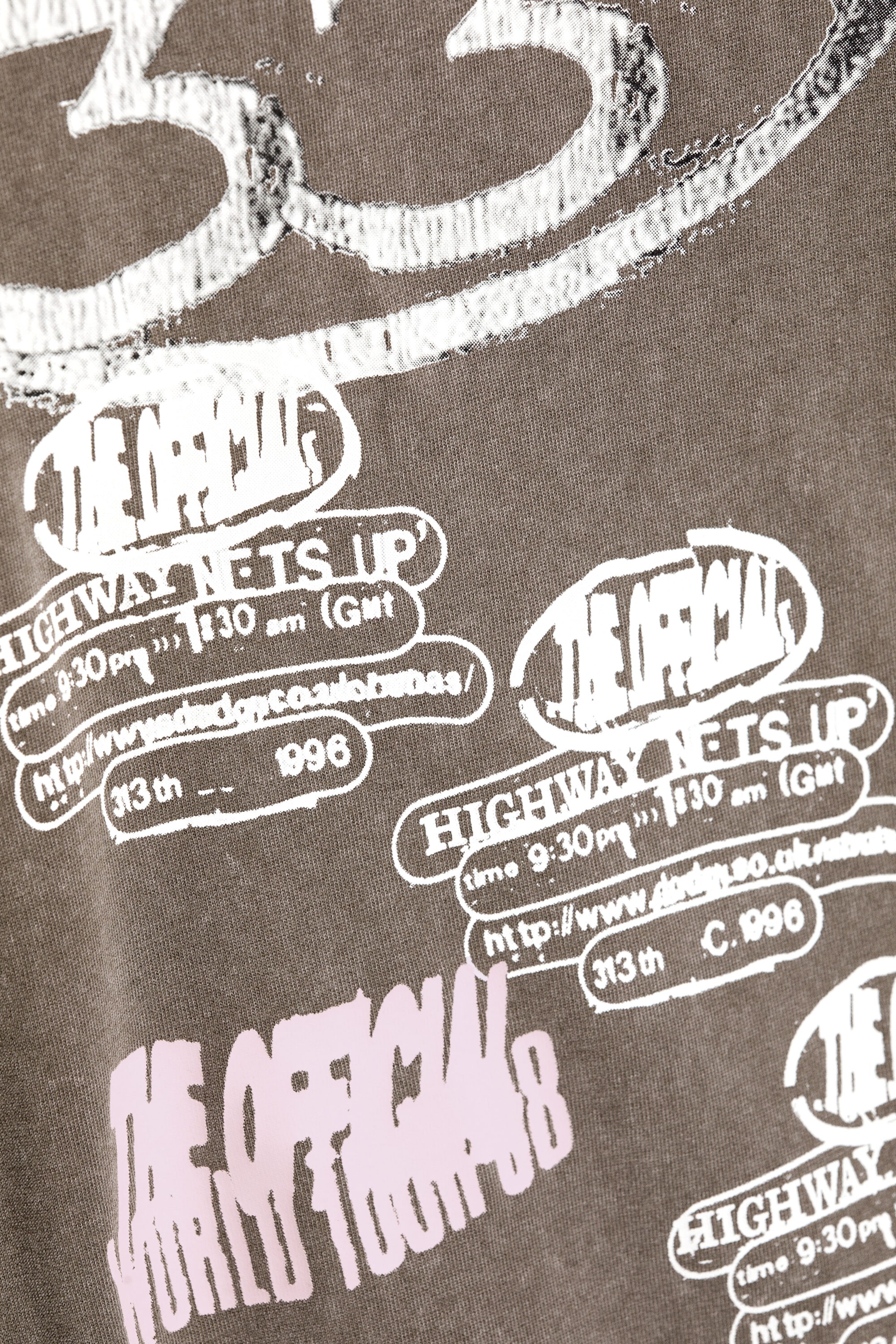 Dunkles Graubraun - Logo-Mix - Kastiges Langarmshirt mit Grafikprint - 6