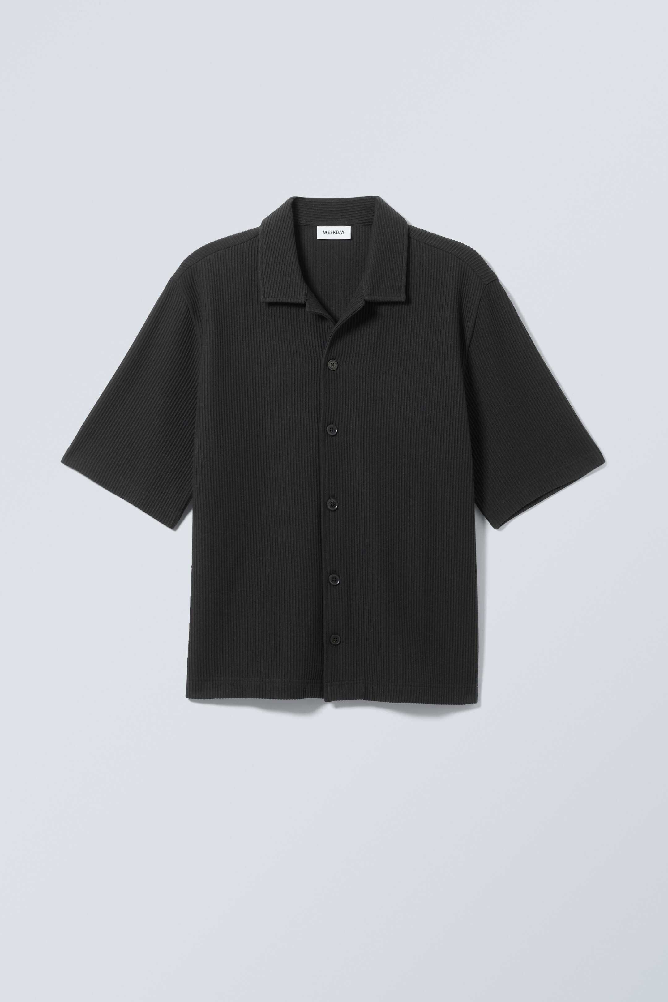 Ingrandisci l'immagine: Rib Relaxed Resort Shirt - Black - UOMO | H&M CH 1