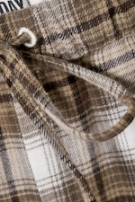 Geruit beige - Wijde flanellen pyjamabroek - 6