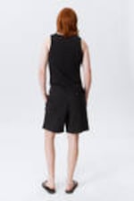 Black - Relaxed Terry Shorts - 3