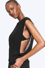 Black - Tanktop mit Raffungen - 1
