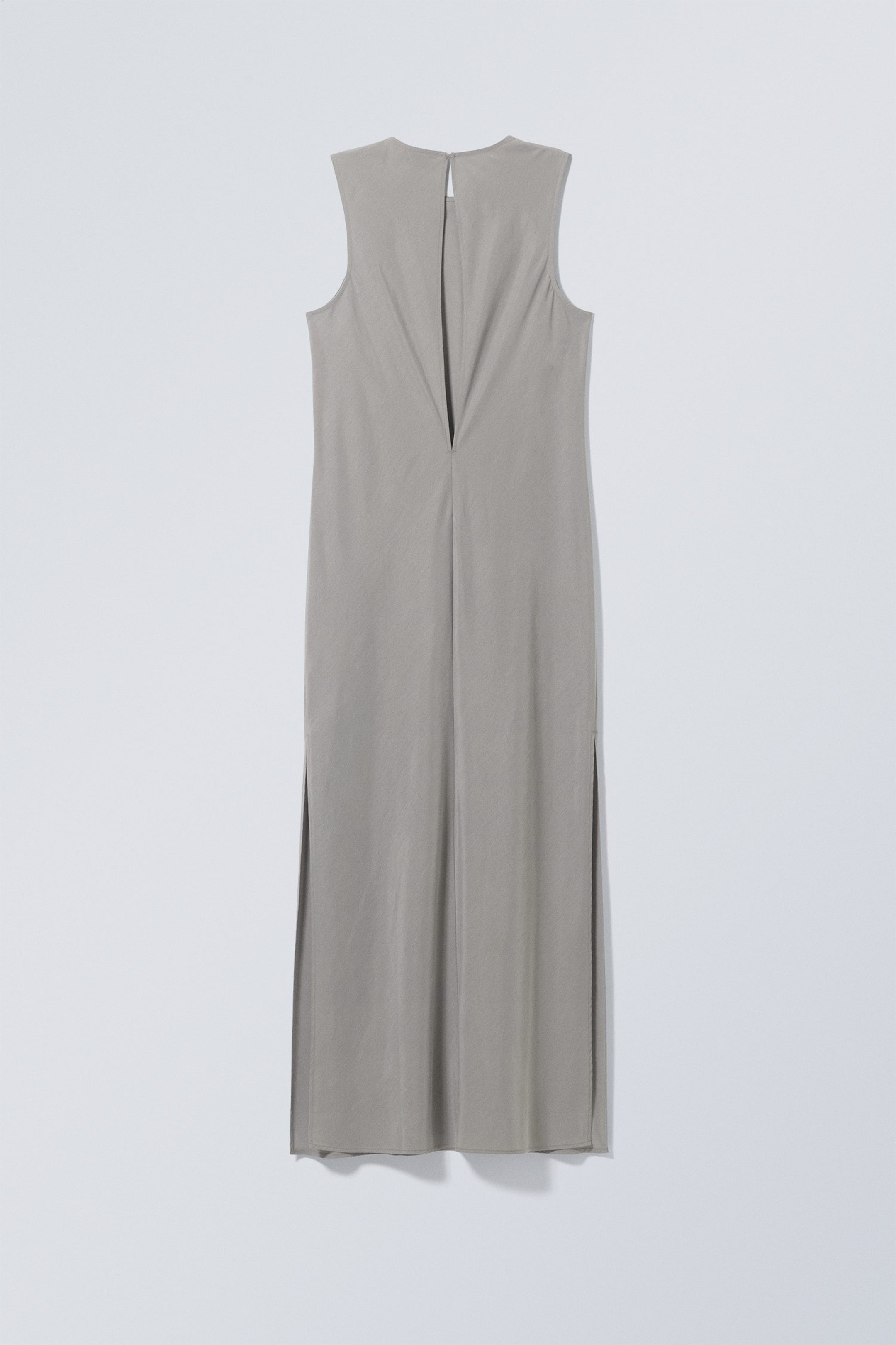 Grau - Langes ärmelloses Kleid Hanna - 1
