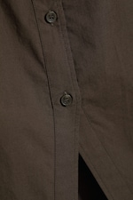 Donkerbruin - Asymmetrisch getailleerd overhemd van popeline - 5