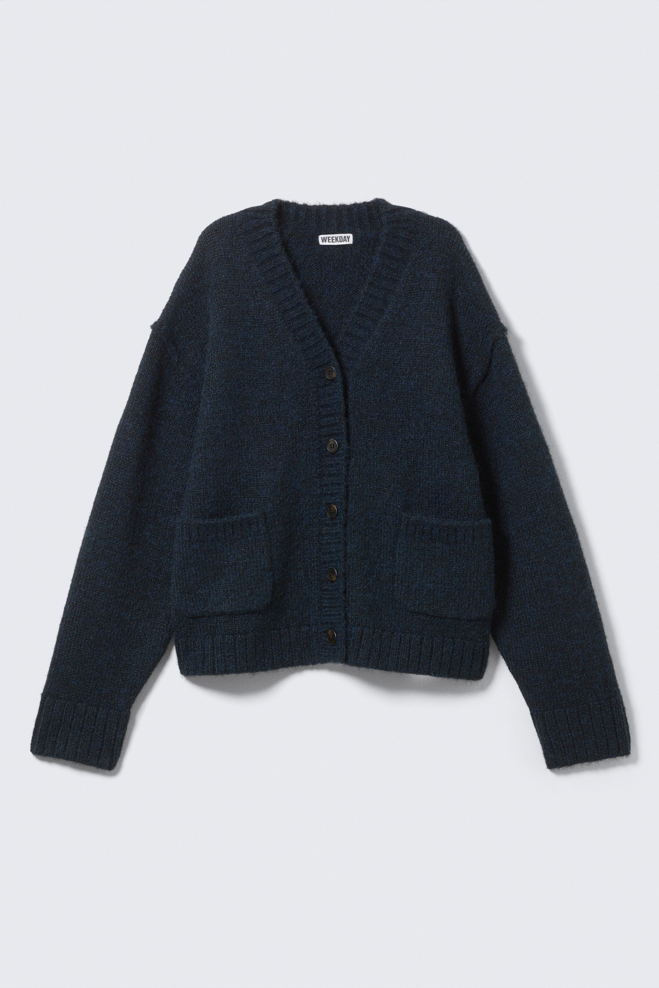 Vis større bilde: Løsstrikket cardigan med V-hals - Mørkeblå - DAME | H&M NO 5