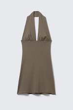 Dark Mole - Sleeveless Halter Mini Dress - 4