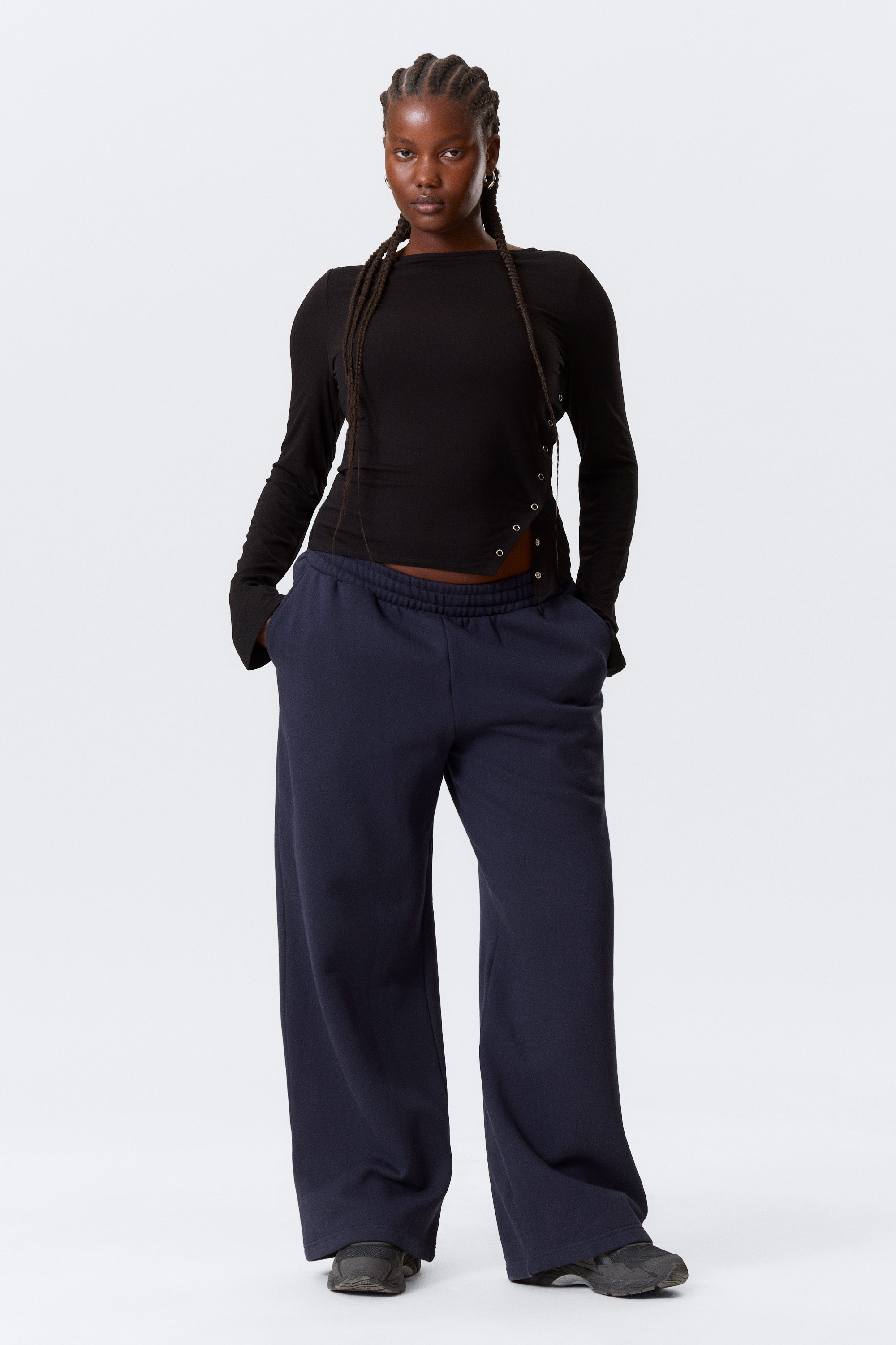 Dark Blue - Loose Long Heavyweight Sweatpants - 1