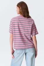 Striped Pink - Boxy Cotton T-shirt - 2