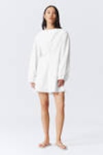 White - Cotton Poplin Tie-Detail Mini Dress - 0