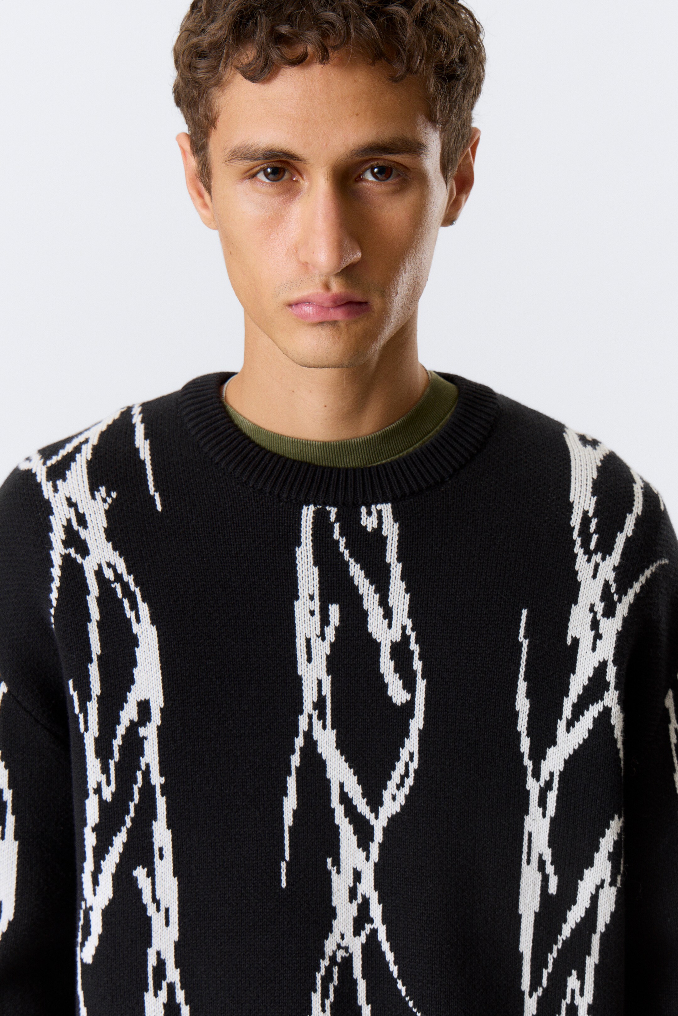 Visualizza immagine più grande: Maglione regular lavorazione jacquard con grafica - Nero - Iced Veins - UOMO | H&M IT 2