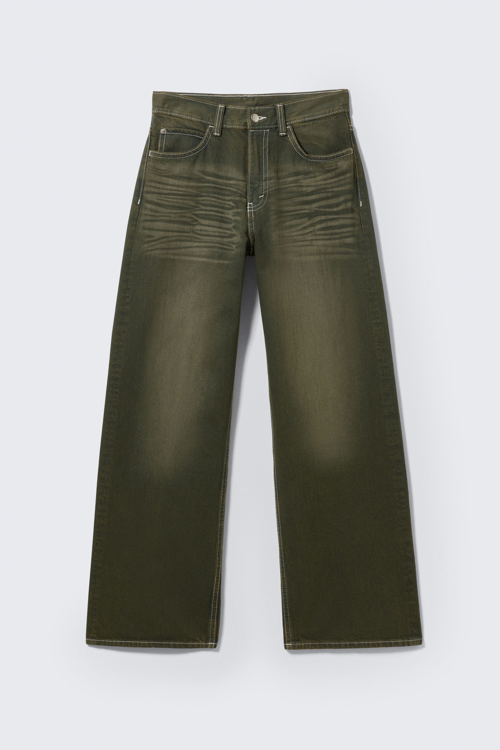 【WEEKDAY】DUNNO UNISEX LOW RISE LOOSE BARREL LEG JEANS dunno unisex low rise loose barrel leg jeans - Washed Sulfur