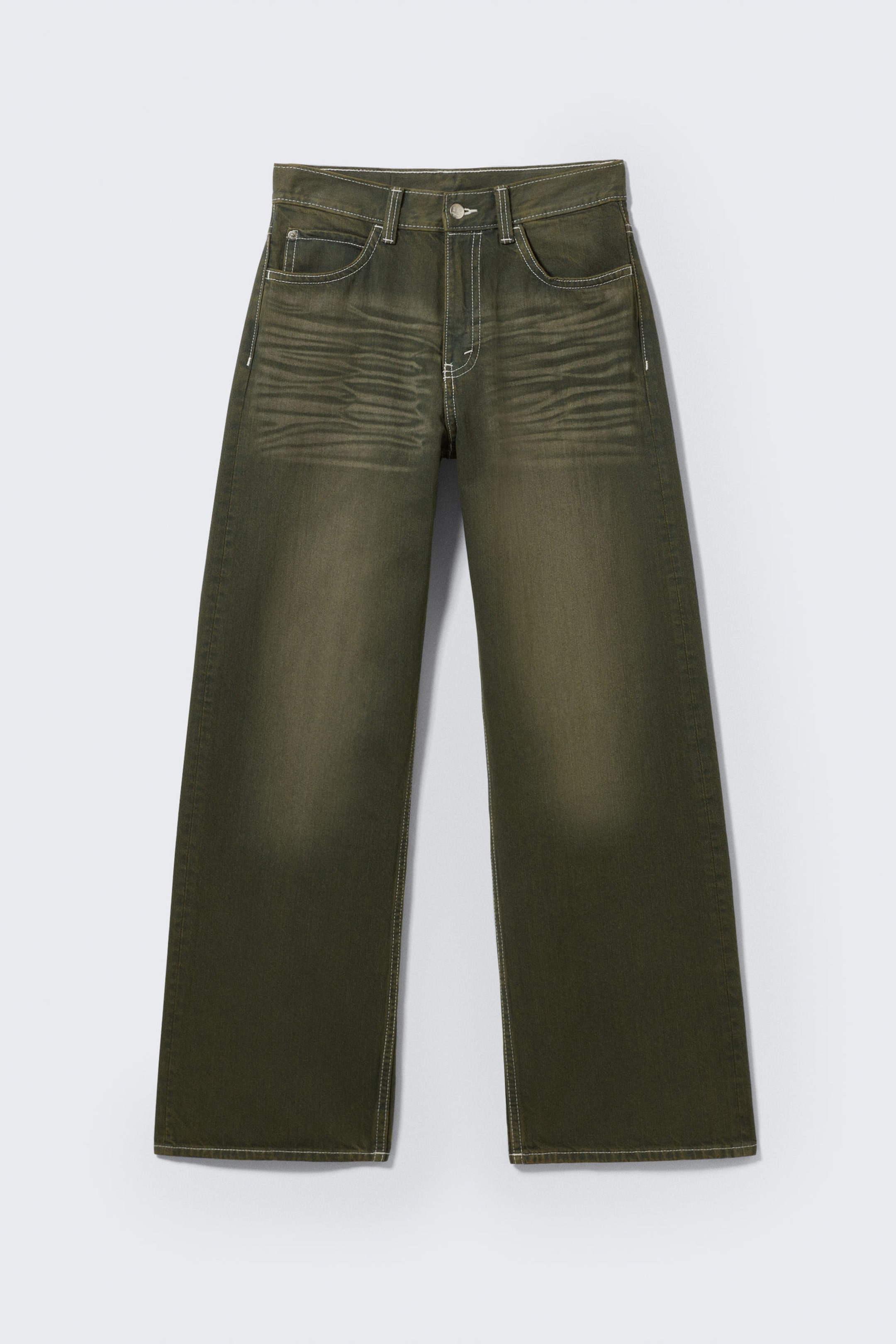 Deep Green - Khakigrün - Looser – Weite Jeans mit normaler Taille - 4