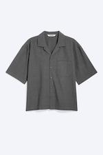 Checked Grey - Loose Short-Sleeved Resort Shirt - 3