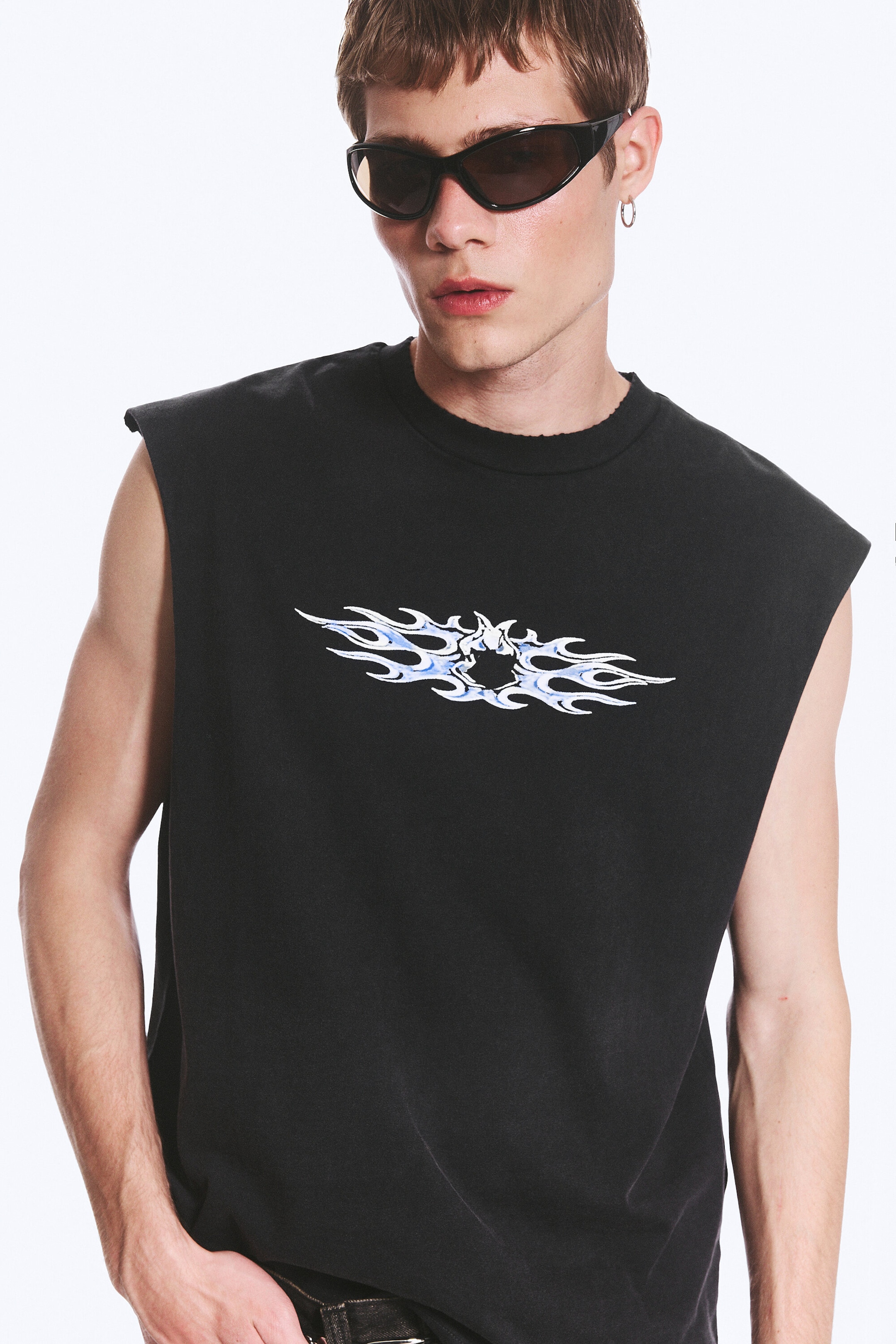 Black - Graphic square tank top - 1