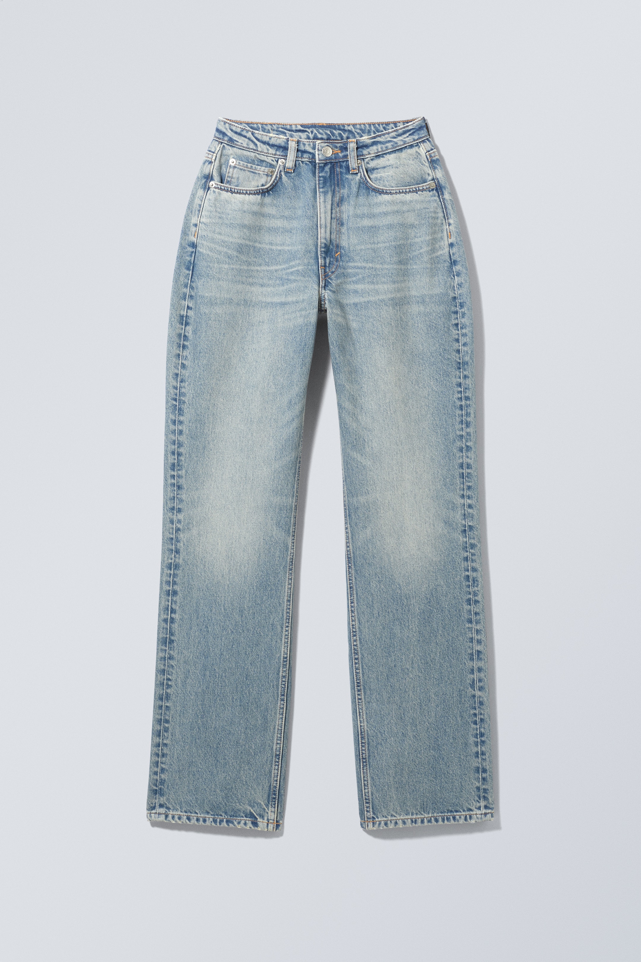 Se større billede: Resolute Curve højtaljede lige jeans i regular fit - Seventeen Blue - DAME | H&M DK 1