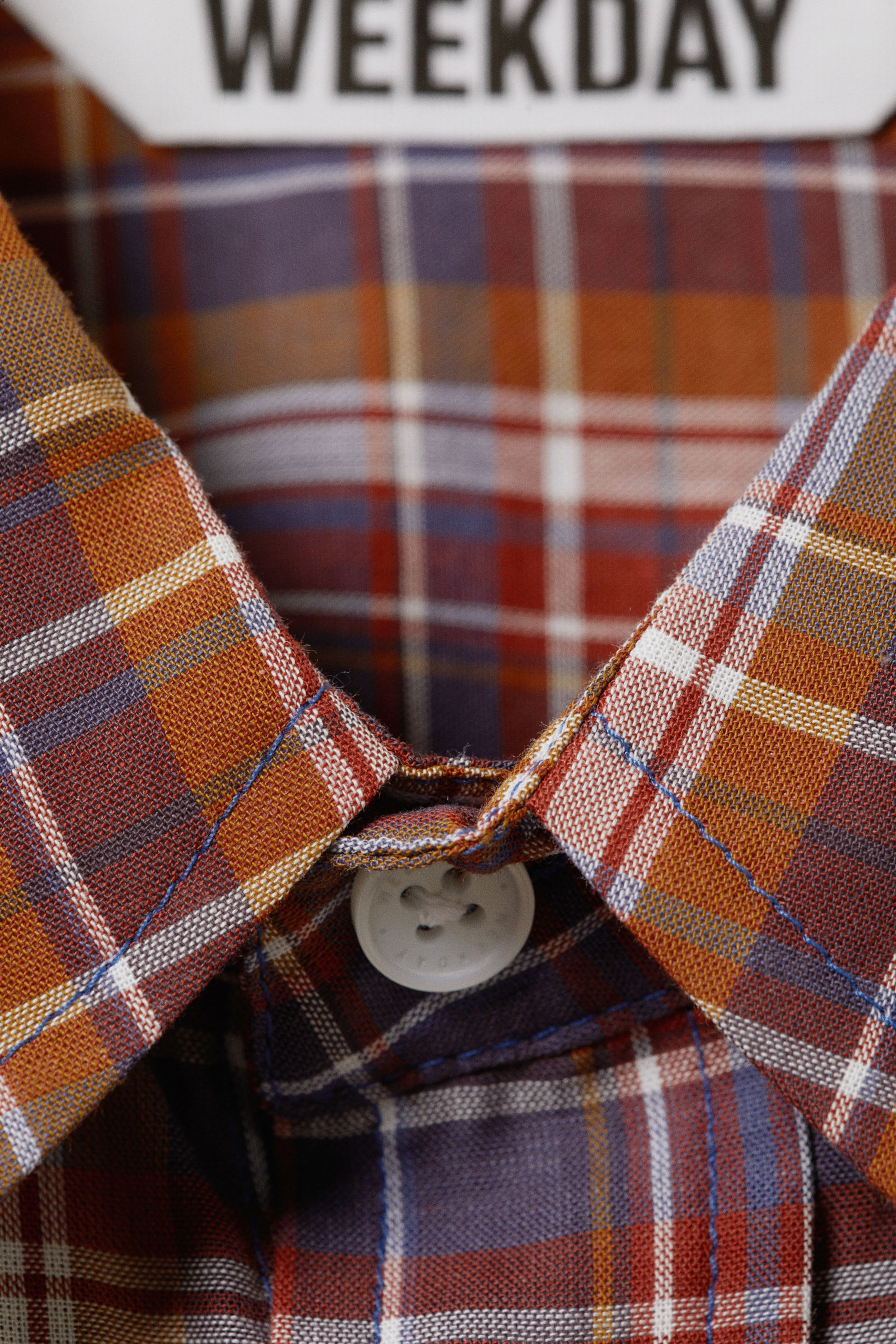 Roter mit mehrfarbigen Karos - Kariertes Oversized-Kurzarmhemd - 2