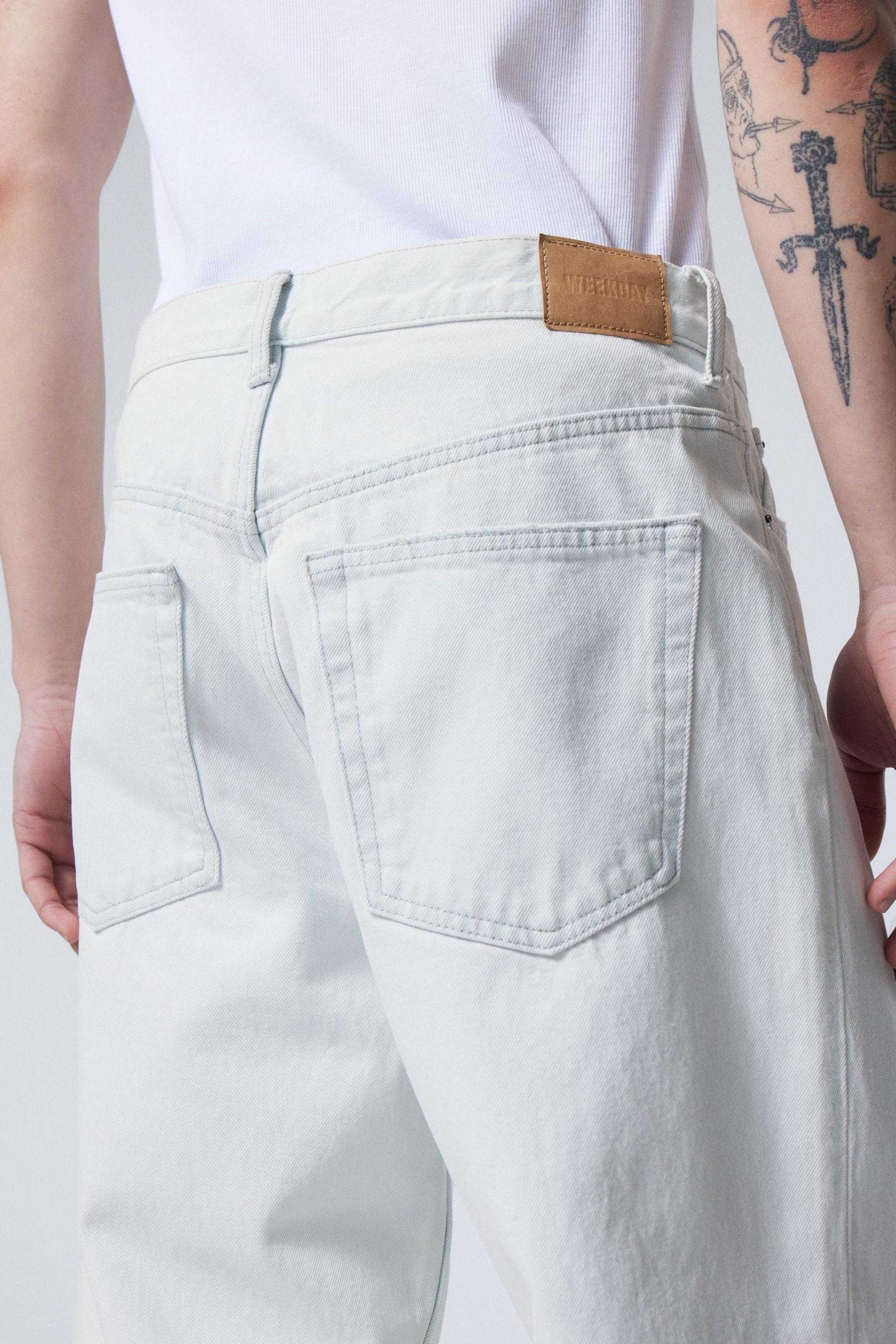 Ice Blue - Light Blue - Galaxy Loose Straight Leg Jeans - 4